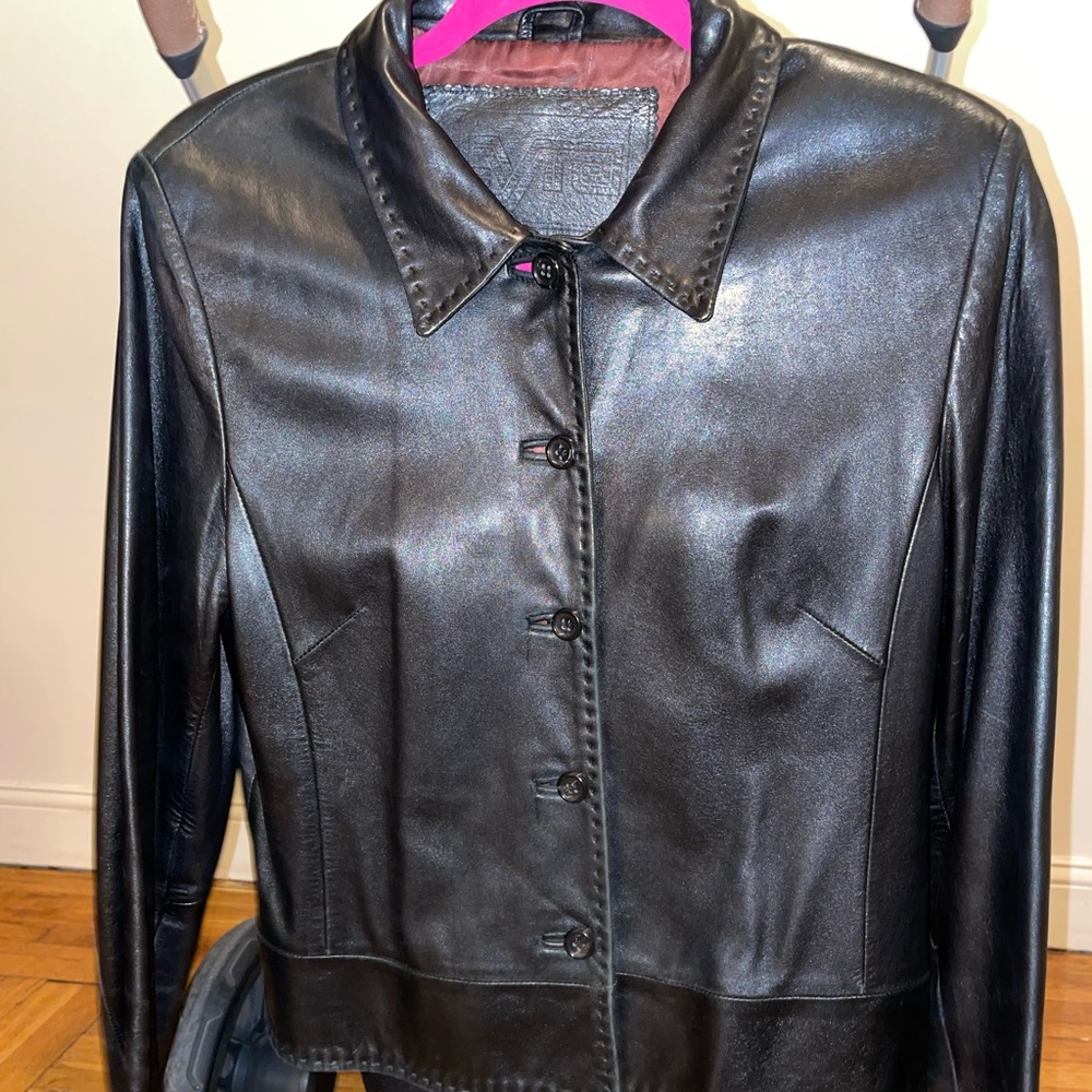 Black leather jacket